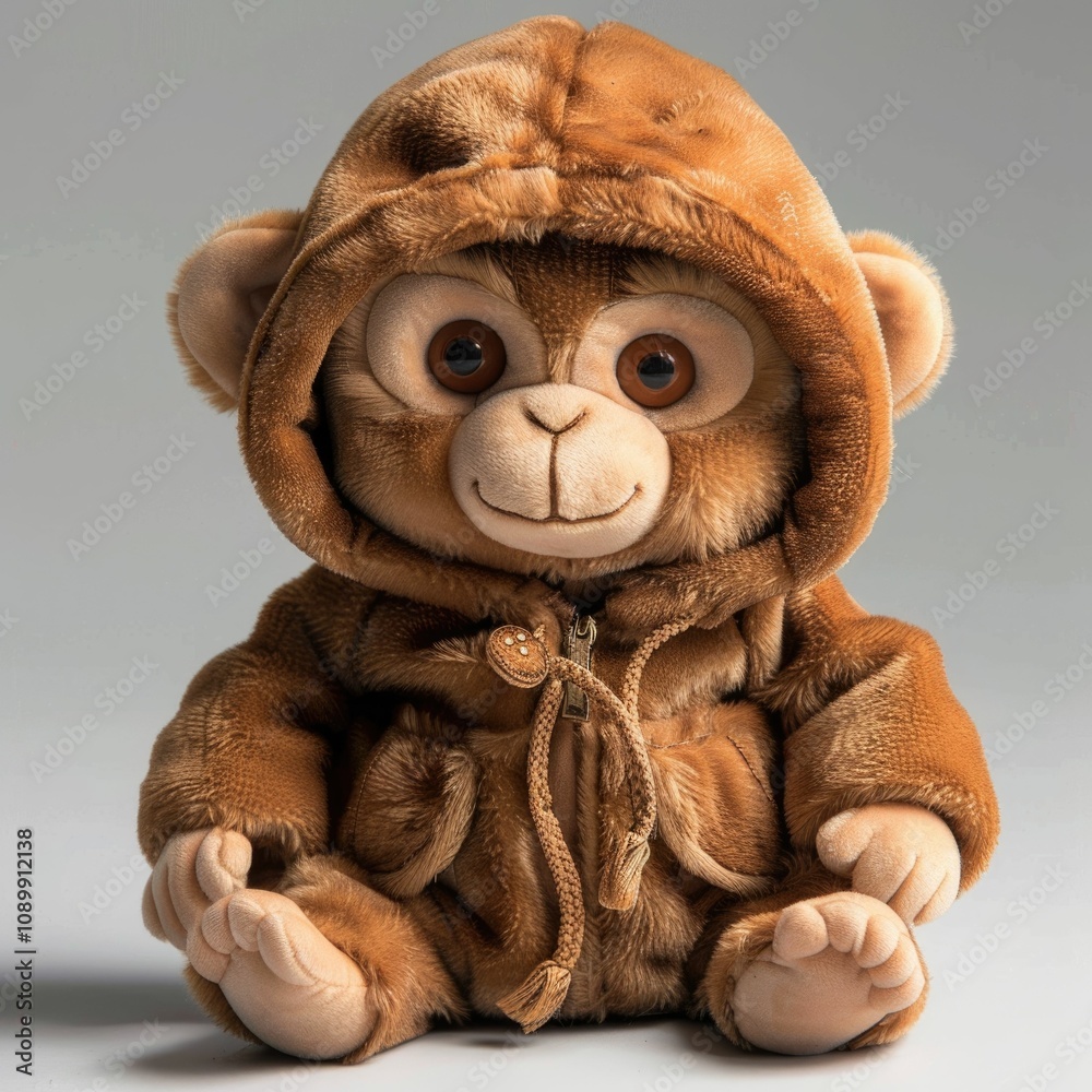 Poster Print doll monkey brown color monkey doll 40x40 cm