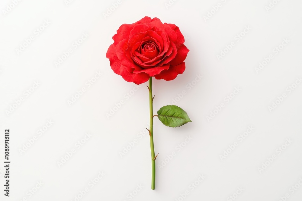 Fototapeta premium Close-up of a Blooming Red Rose in Full Detail