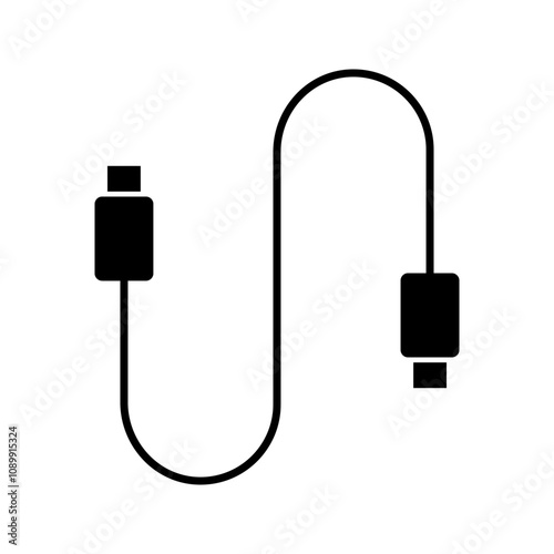 USB, micro, mini, wire, computer, technology, cable icon.