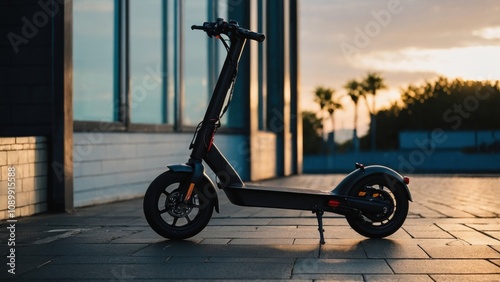 Electric scooter with a compact and foldable design, perfect for easy storage and transport in urban environments