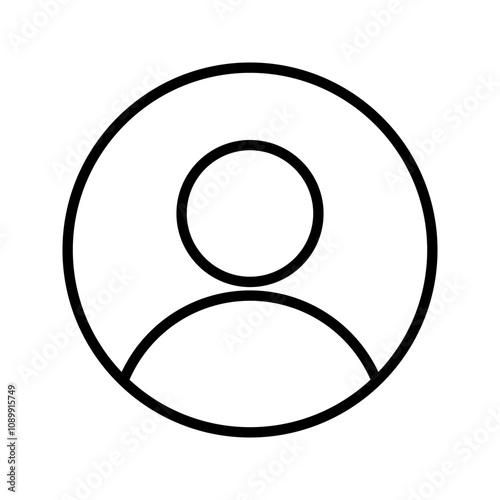 user icon. user round outline vector icon