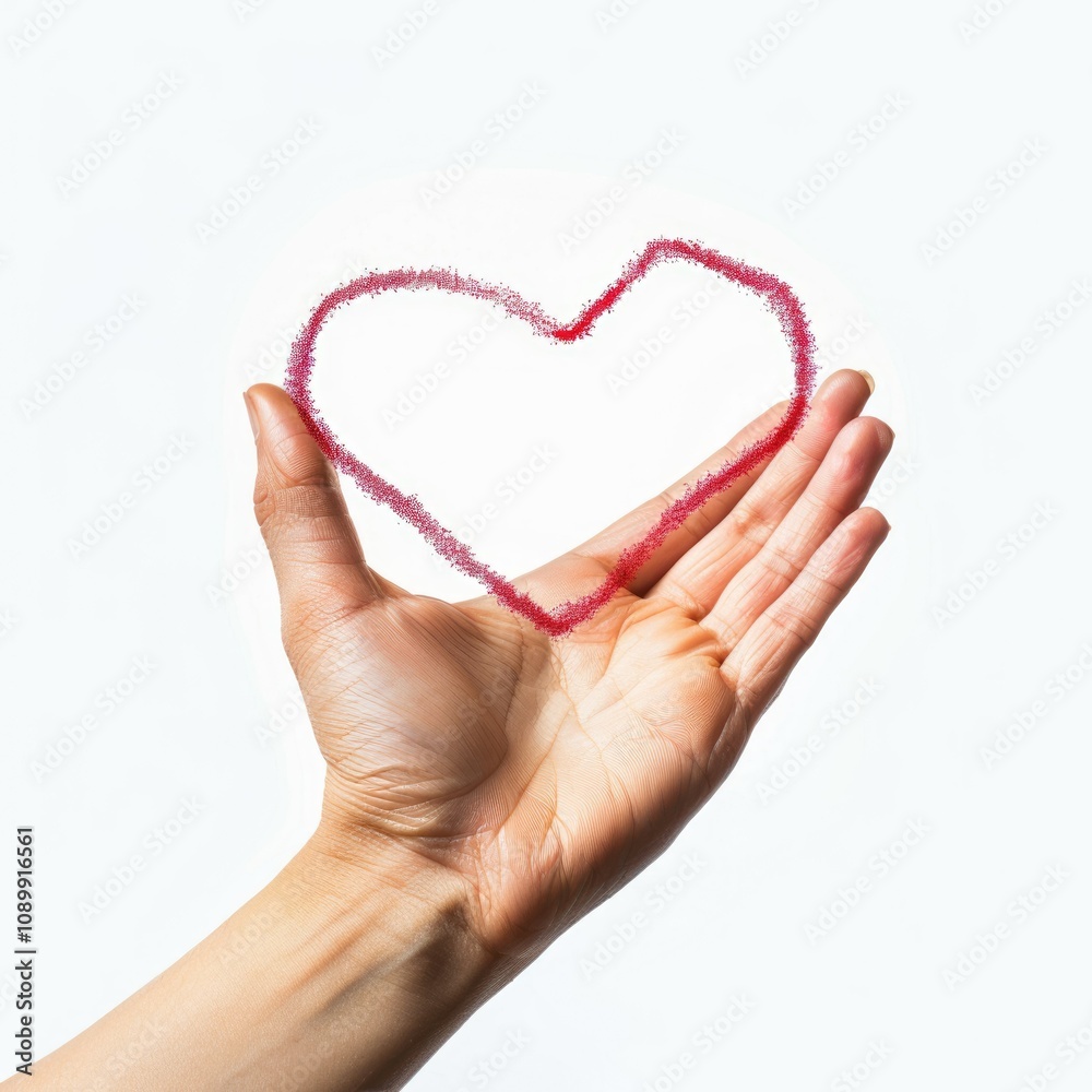 Fototapeta premium heartbeat with shape of heart in hand medical examination concept