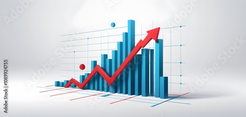3d successful sales or sales chart design, showing movement, growth and transactions.