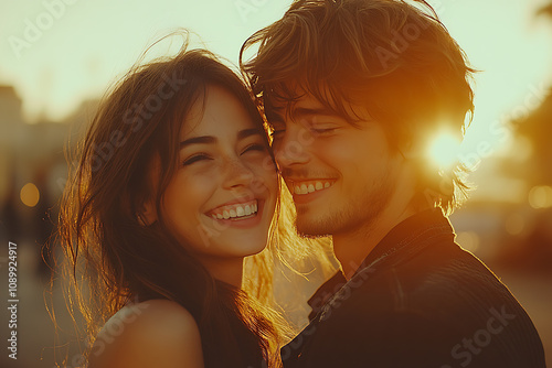 A cinematic flashback scene showing a couple laughing together in a park, with blurred edges and warm sepia tones, evoking nostalgia and emotion. 