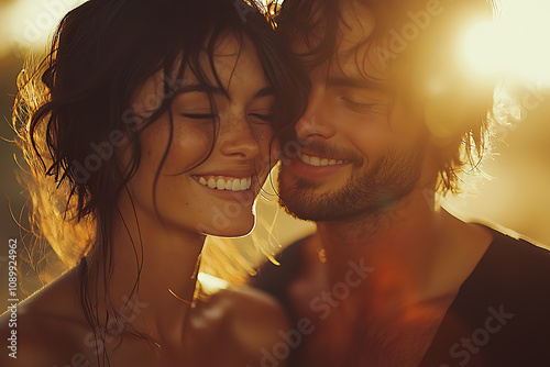 A cinematic flashback scene showing a couple laughing together in a park, with blurred edges and warm sepia tones, evoking nostalgia and emotion. 