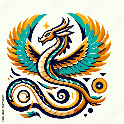 illustration of a dragon, dragon god, dragon tattoo