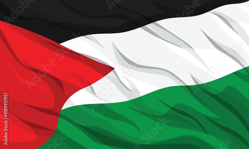 Palestine Flag Cartoon Illustration Background