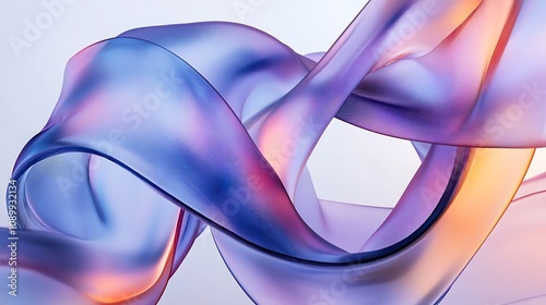 Colorful Flowing Glass and Liquid-like Abstract Shapes in Futuristic Digital Art Renderings