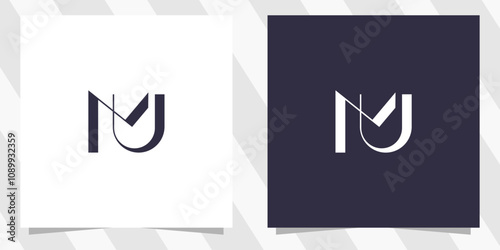 letter mu um logo design vector