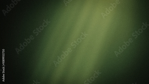Abstract gradient background blending deep forest green and olive tones with a grainy texture and soft light rays, ideal for artistic designs and digital backdrops