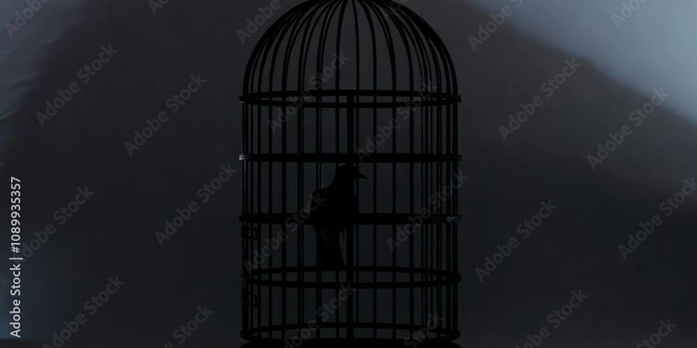 Birdcage on white background, 4K Video