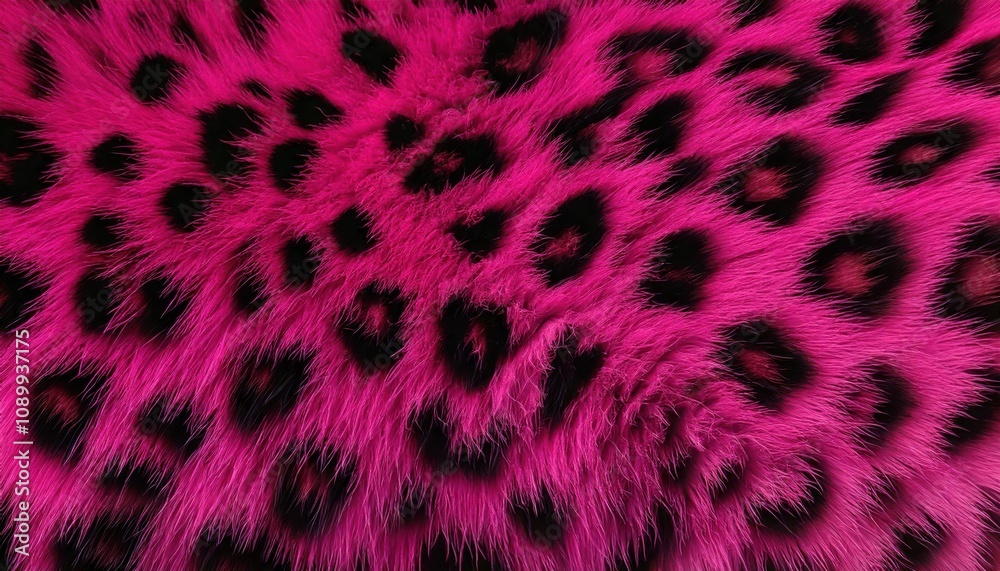 Obraz premium Pink and black leopard print fur background 