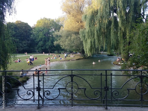 People Swimming in German River 