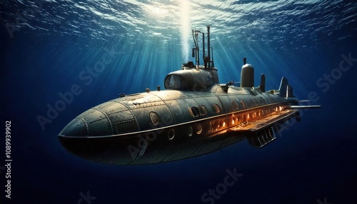 Submarine Underwater Exploring the Mysterious Depths 