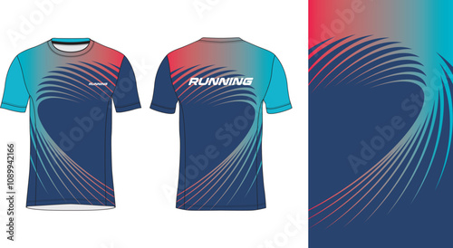 modern look running and sport jersey design mockup, editable vector illustration for custom sublimation