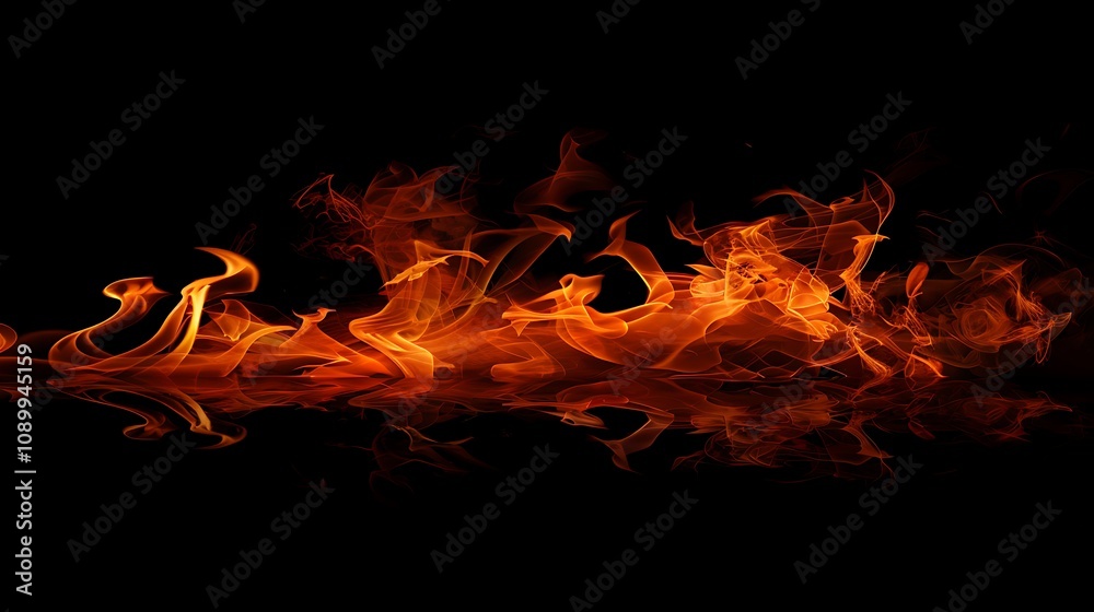 Fototapeta premium A vibrant display of flames in shades of orange and red, creating a dynamic and energetic visual effect.