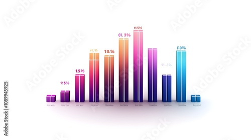 Free Download Multi-colored bar chart showing sectoral performance in the stock market, visually separating industries, Sector performance chart, Industry analysis - GFXLoad
