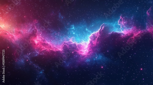 Celestial Nebula Cosmic Cloudscape Starry Night photo