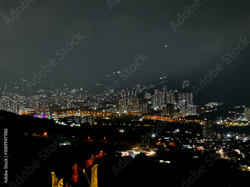 Night view of Medellin