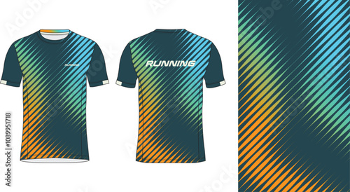 modern look running and sport jersey design mockup, editable vector illustration for custom sublimation