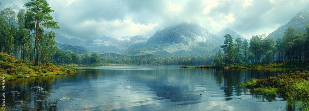Fototapeta premium A sweeping view of the Scottish Highlands in Europe
