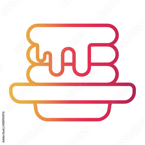 pancake Line Gradient Icon