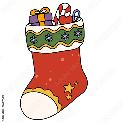 christmas sock with gift