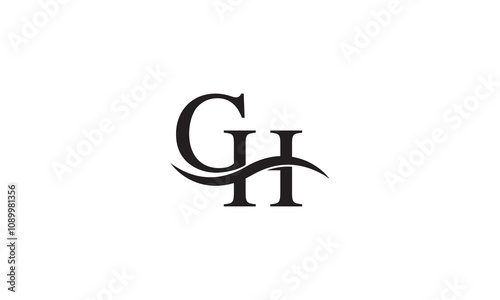 GH or HG letter logo, GH Alphabet design, GH initials monogram logo