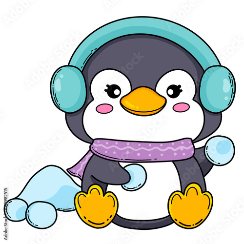 penguin and ice
