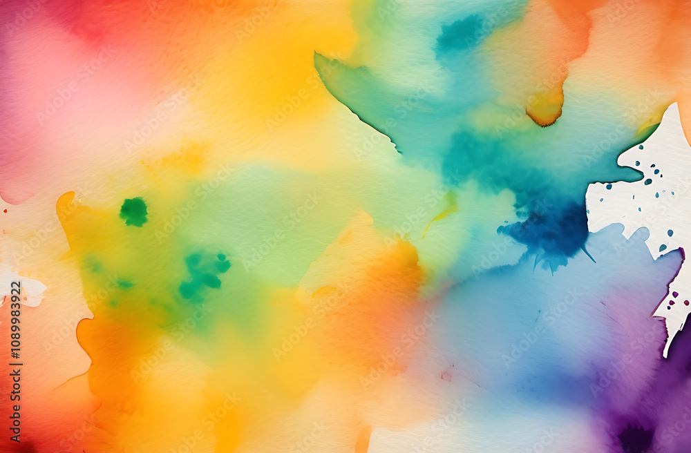 Obraz premium Abstract colorful watercolor paint paper background texture