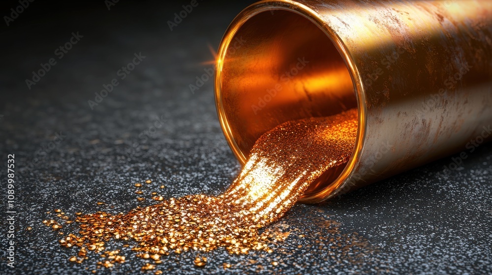 Molten copper pouring into pipe molds at industrial facility high-temperature process manufacturing environment close-up view metallurgy concept