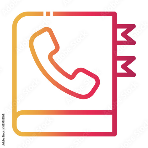 phone book Line Gradient Icon