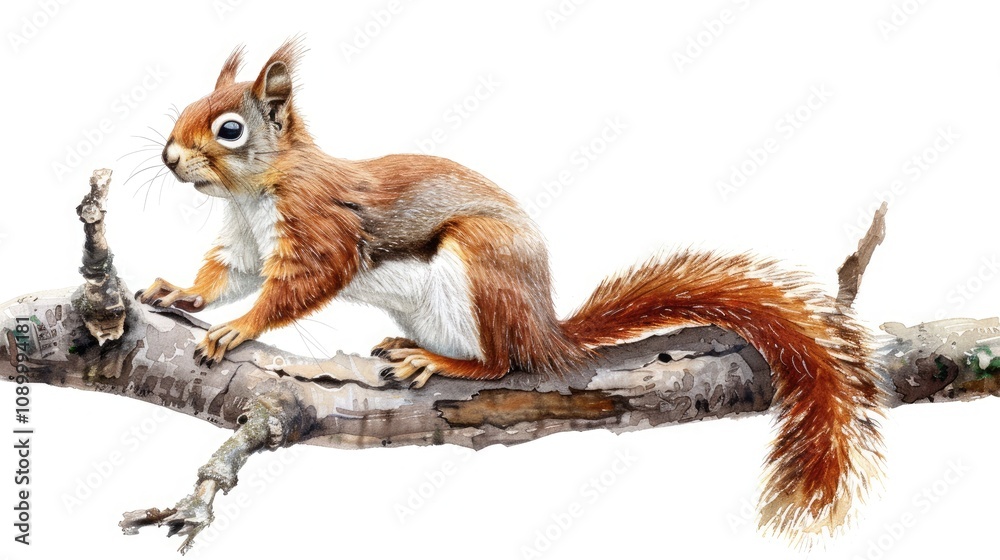 Obraz premium red squirrel on branch
