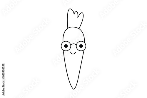 Carrot in continuous single line drawing Premium vector