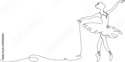 Grace in Lines Ballerina Dancer Line Art Illustrations, Ethereal Movements Elegant Ballet Line Drawings, Dancing Silhouettes Minimalist Ballet Line Art Designs.