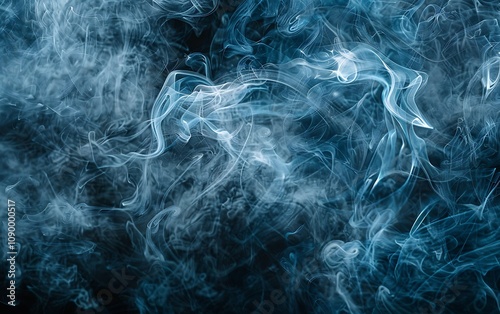 White smoke on a black background .