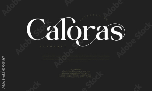 Caloras typography beauty fashion elegant minimalist serif italic fonts decorative wedding vintage retro logos. Minimal luxury font alphabet logo. Vector illustration