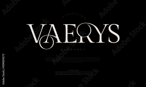 Vaerys typography beauty fashion elegant minimalist serif italic fonts decorative wedding vintage retro logos. Minimal luxury font alphabet logo. Vector illustration