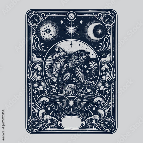 pisces ouija tarot tattoo for cosmic themes