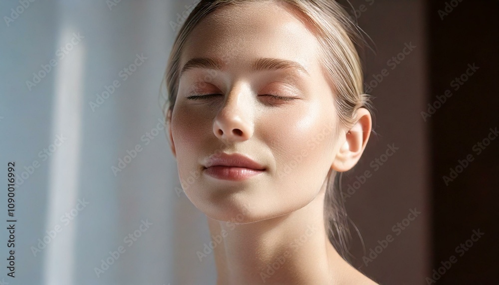 Naklejka premium portrait of a woman, wellness or cosmetic concept.