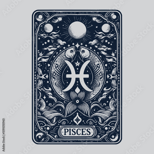 pisces tarot tattoo under moonlight