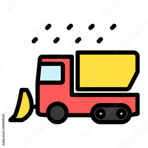 snowplow outline color icon. use for modern concept, print, UI, UX kit, web and app development. Vector EPS 10, related to winter, cold season. 