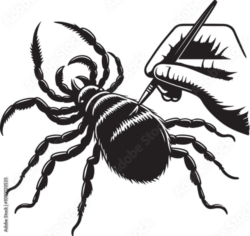 Arachmids Vector file, mite black jpg and AI file Silhouettes