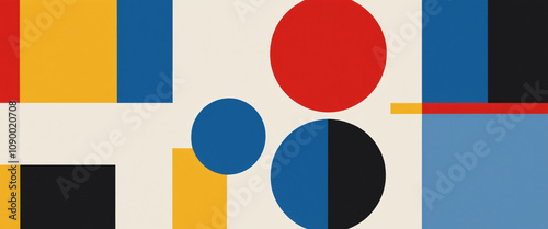 abstract background with colorful playful basic 2d shapes