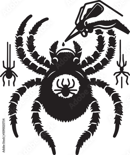 Arachmids Vector file, mite black jpg and AI file Silhouettes
