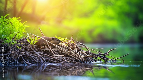 beaver and dam photo