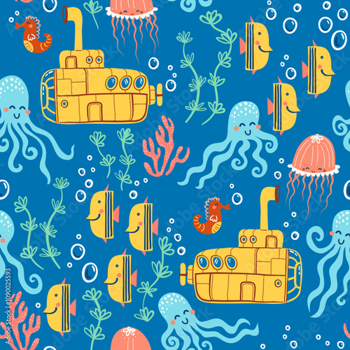 Ocean Adventure Seamless Pattern