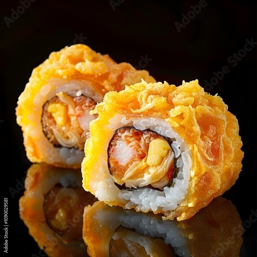 Exploring the Artful Difference: Preparing Tempura Rolls in Japanese Cuisine photo