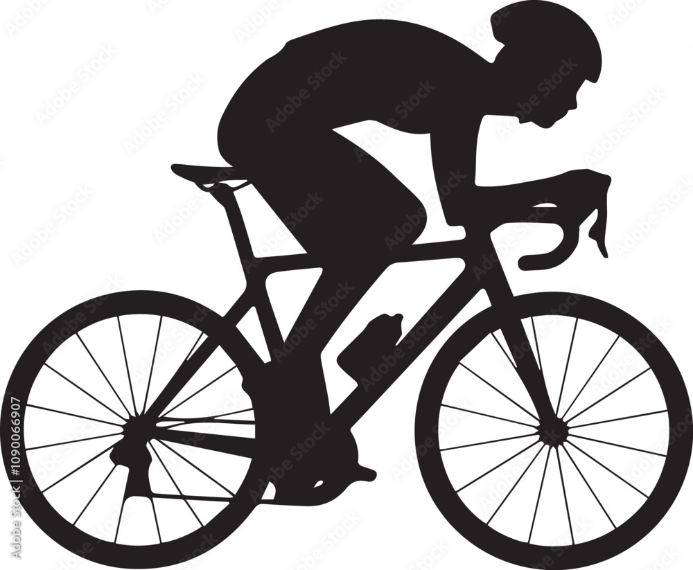 Fototapeta premium Riding bicycle silhouette style vector illustration, Cyclist vector file