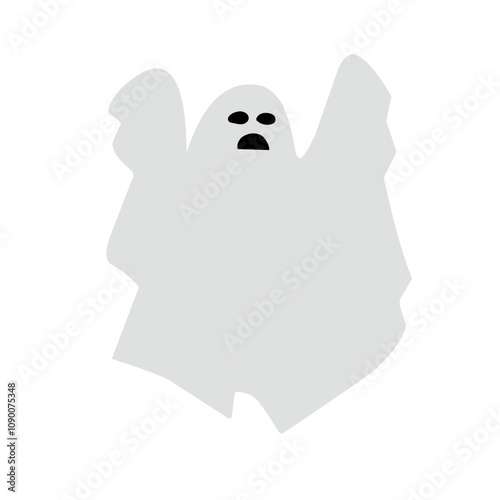 Cute Halloween funny ghost illustration